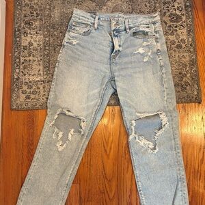 American Eagle Outfitters Light Blue Distressed Skinny Jeans